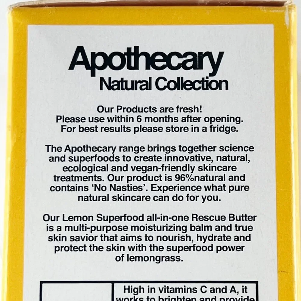 Dr. Botanicals Lemon All-in-One Superfood Rescue Butter Moisturizer 1.69 oz NIB